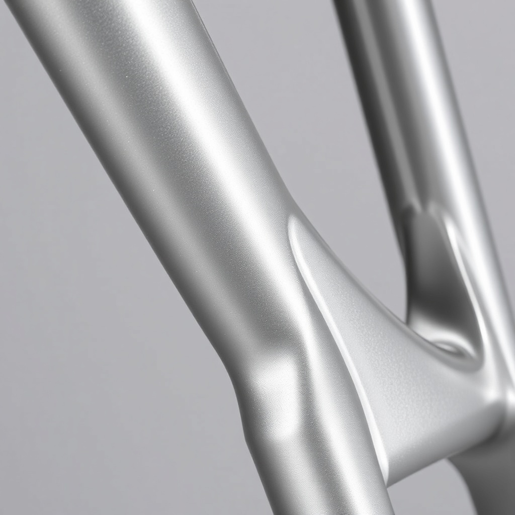Close-up of the Drive Medical Scout aluminum frame weld joints