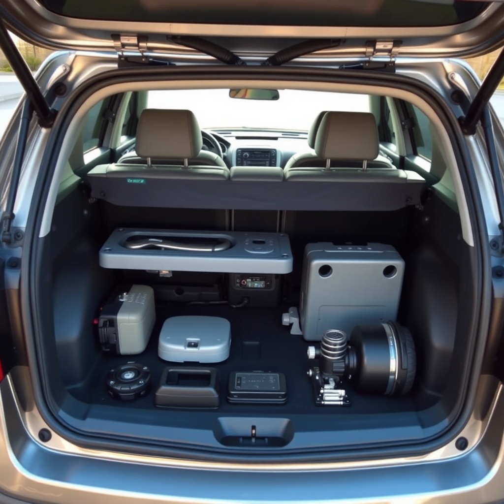 A photorealistic photo from an owner's perspective showing a Go-Go Elite Traveller's disas