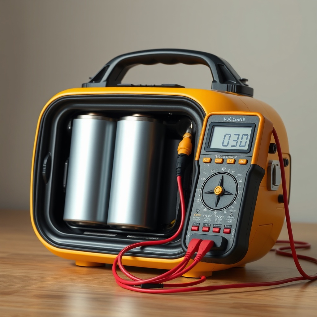 A clean photorealistic photo of a Golden Technologies Buzzaround with an exposed battery c