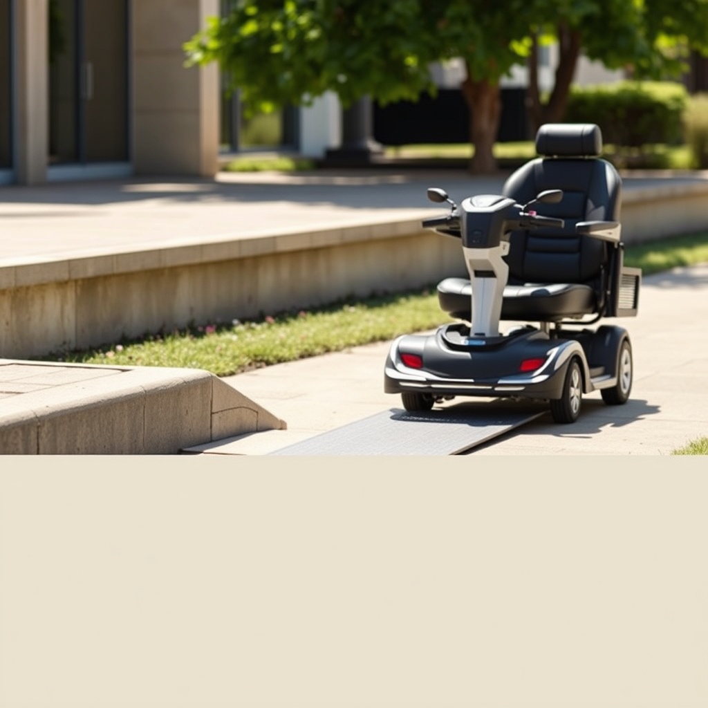 <clean photorealistic photo/illustration of Pride Mobility Go-Go Elite Traveller approachi